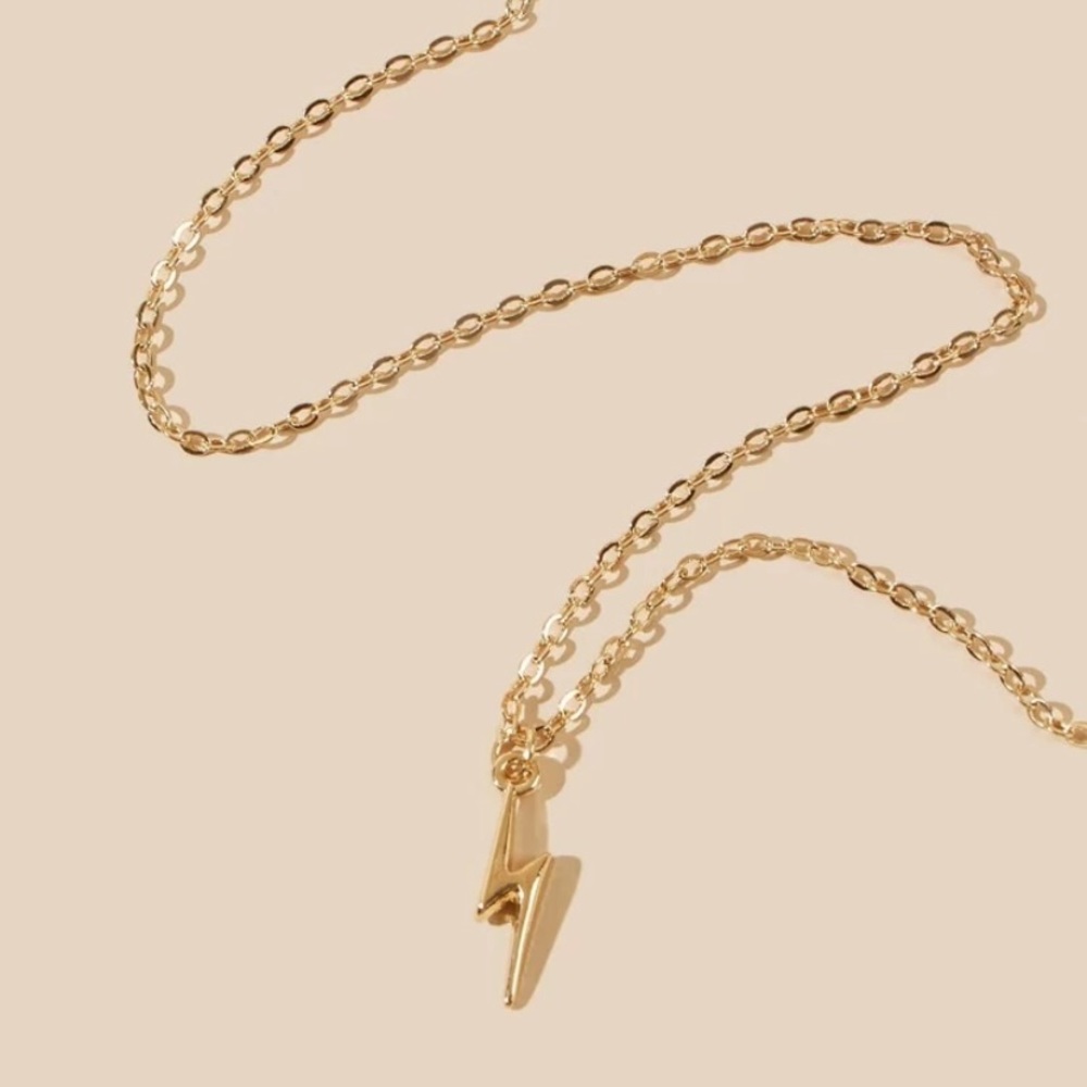 BOGO Lighting Bolt Necklace Jewelry Gold Dainty